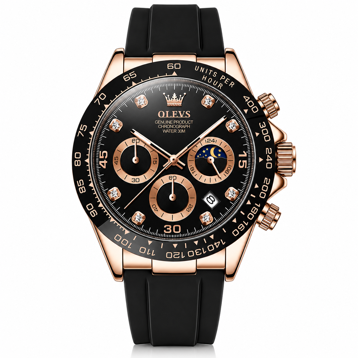 Mr Olevs Dayter men's quartz watch, silicone strap — view 7