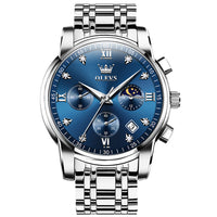 Silver Strap-Blue Dial Silver Trim