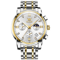 Two Tone Strap-White Dial Gold Trim