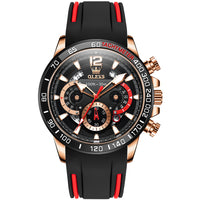 Black Strap-Black Dial Rose gold Trim