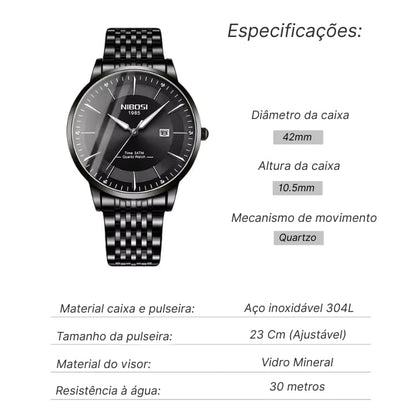 Mr Olevs Luxury men's quartz watch, stainless steel strap — view 10