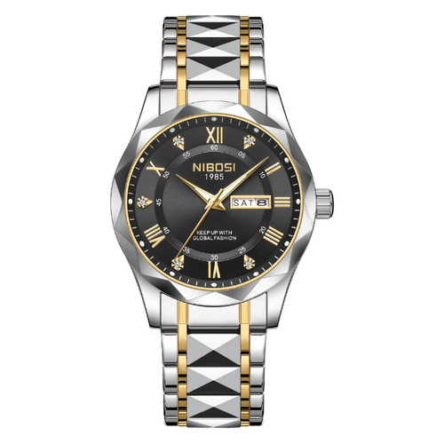 Mr Olevs Arkos men's quartz watch, 40mm case, stainless steel strap — view 1