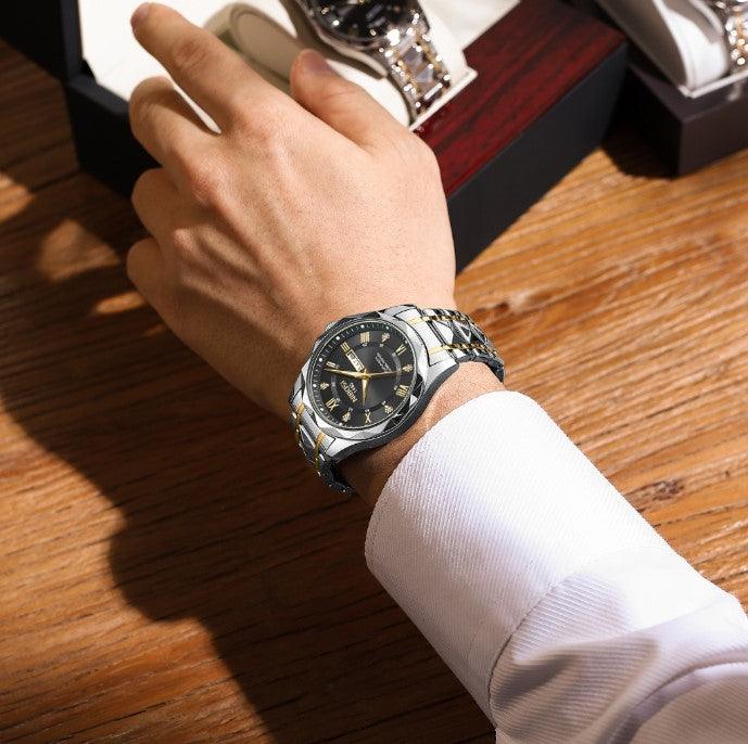 Mr Olevs Arkos men's quartz watch, 40mm case, stainless steel strap — view 4
