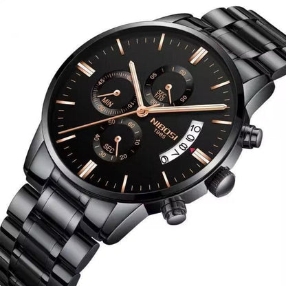 Mr Olevs Classic men's quartz watch, 41mm case, stainless steel strap — view 10