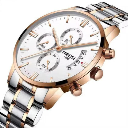Mr Olevs Classic men's quartz watch, 41mm case, stainless steel strap — view 16