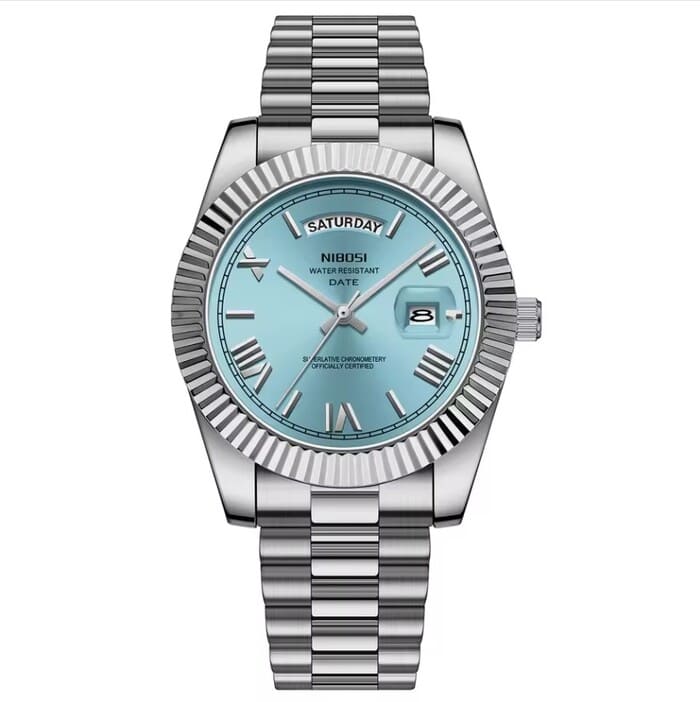 Mr Olevs Royale men's quartz watch, 40mm case, stainless steel strap — view 6