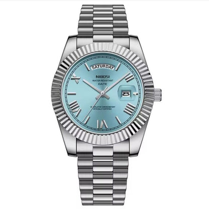 Mr Olevs Royale men's quartz watch, 40mm case, stainless steel strap — view 6