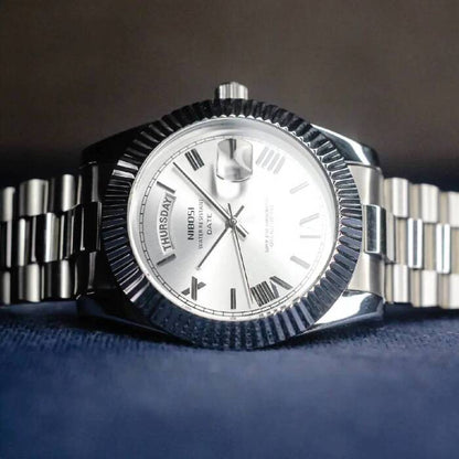 Mr Olevs Royale men's quartz watch, 40mm case, stainless steel strap — view 17