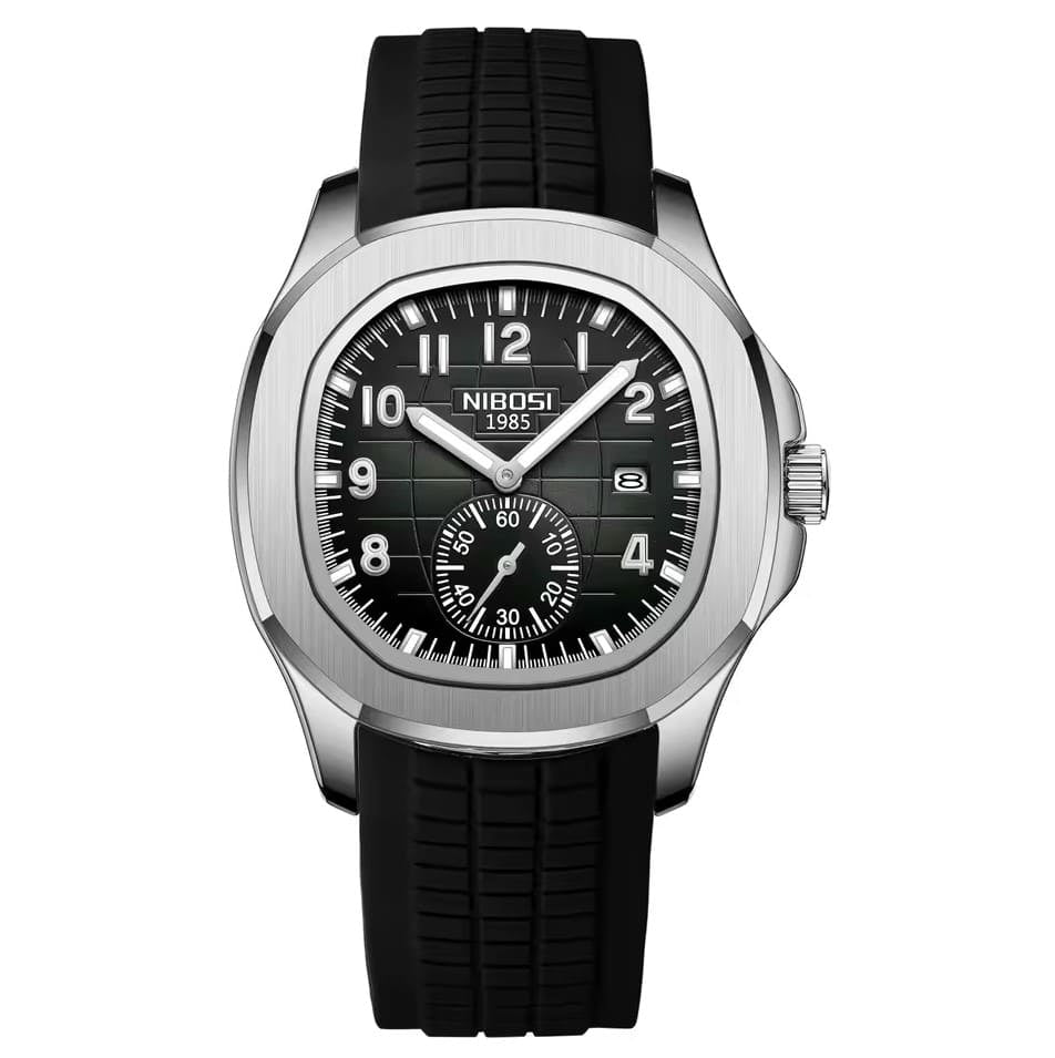 Mr Olevs Nemesis men's quartz watch, 42mm case, silicone strap — view 1