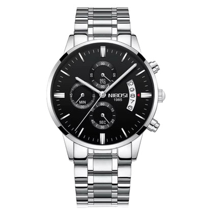 Mr Olevs Classic men's quartz watch, 41mm case, stainless steel strap — view 5