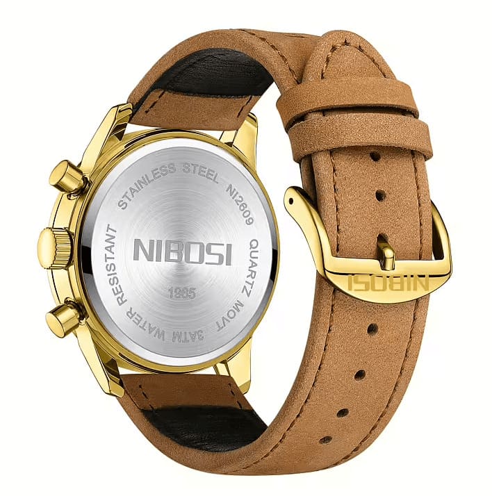 Mr Olevs Altus men's chronograph watch, 42mm case, leather strap — view 11