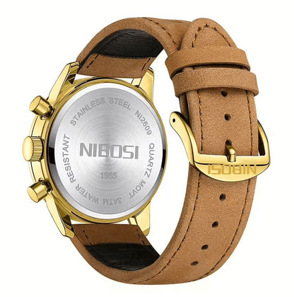 Mr Olevs Altus men's chronograph watch, 42mm case, leather strap — view 11