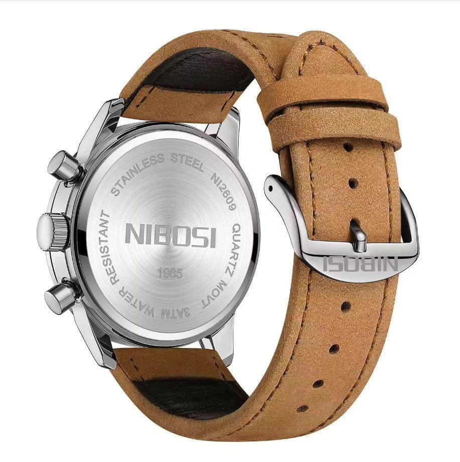 Mr Olevs Altus men's chronograph watch, 42mm case, leather strap — view 5