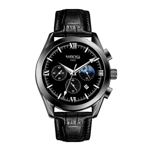 Mr Olevs Hermes men's chronograph watch, leather strap — view 1