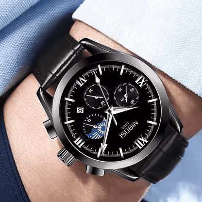 Mr Olevs Hermes men's chronograph watch, leather strap — view 6