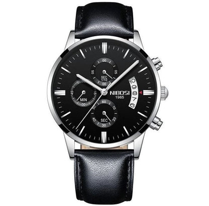 Mr Olevs Classic Leather men's chronograph watch, 43mm case, leather strap — view 9