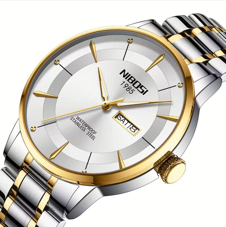 Mr Olevs Signature men's quartz watch, 42mm case, stainless steel strap — view 9