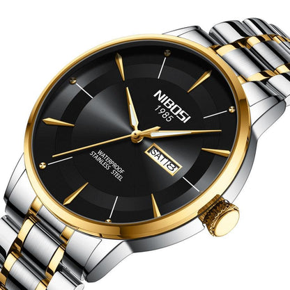 Mr Olevs Signature men's quartz watch, 42mm case, stainless steel strap — view 6