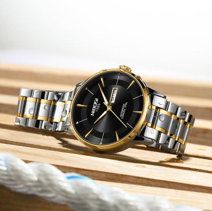 Mr Olevs Signature men's quartz watch, 42mm case, stainless steel strap — view 7