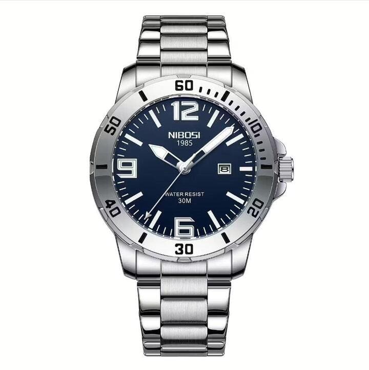 Mr Olevs Vellum men's quartz watch, 44mm case, stainless steel strap — view 7