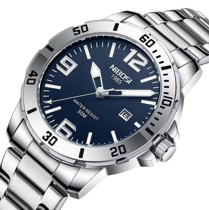 Mr Olevs Vellum men's quartz watch, 44mm case, stainless steel strap — view 8