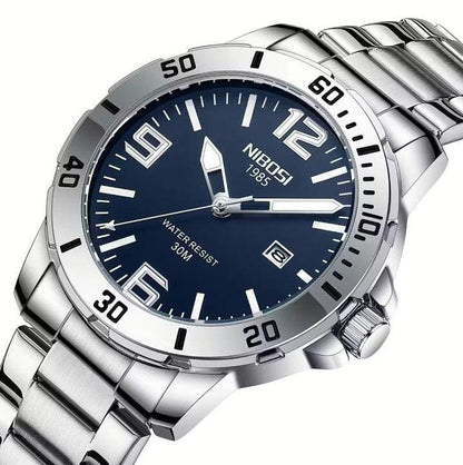 Mr Olevs Vellum men's quartz watch, 44mm case, stainless steel strap — view 8