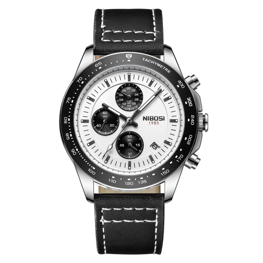Mr Olevs Nimbus Leather men's chronograph watch, leather strap — view 1