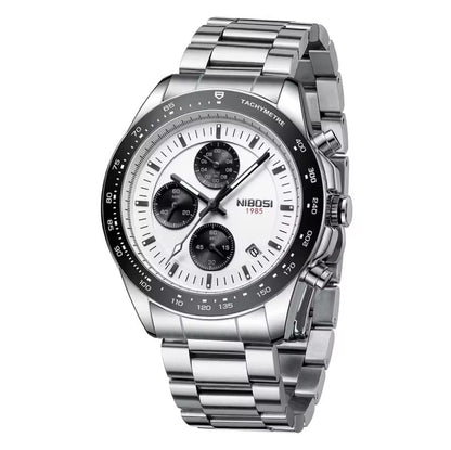 Mr Olevs Nimbus men's chronograph watch, 44mm case, stainless steel strap — view 3