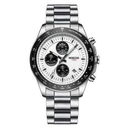 Mr Olevs Nimbus men's chronograph watch, 44mm case, stainless steel strap — view 1