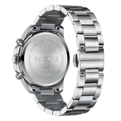 Mr Olevs Nimbus men's chronograph watch, 44mm case, stainless steel strap — view 6