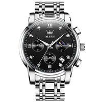 Silver Strap-Black Dial Silver Trim