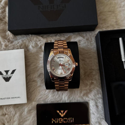 Mr Olevs Royale men's quartz watch, 40mm case, stainless steel strap — view 20
