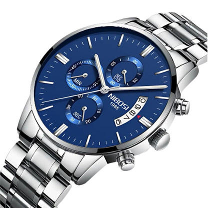 Mr Olevs Classic men's quartz watch, 41mm case, stainless steel strap — view 13