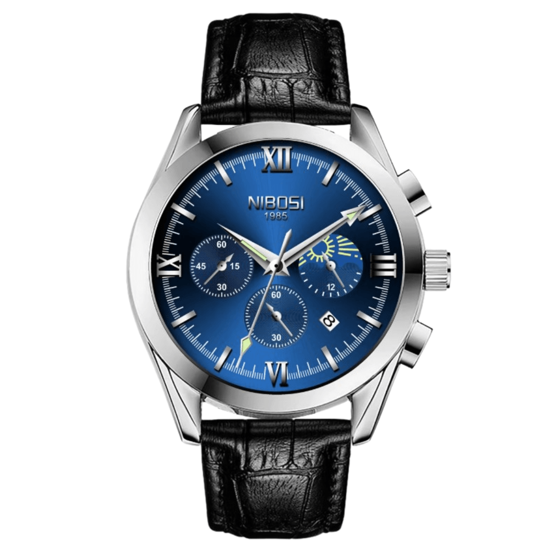 Mr Olevs Hermes men's chronograph watch, leather strap — view 4