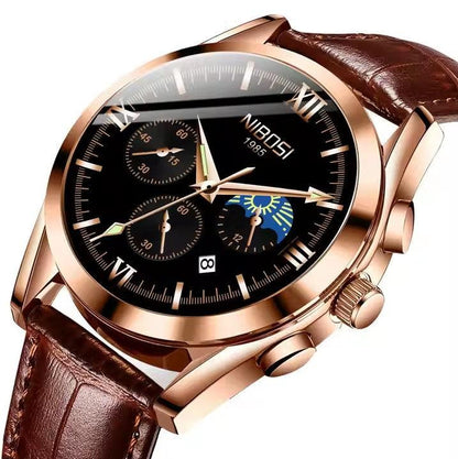 Mr Olevs Hermes men's chronograph watch, leather strap — view 7