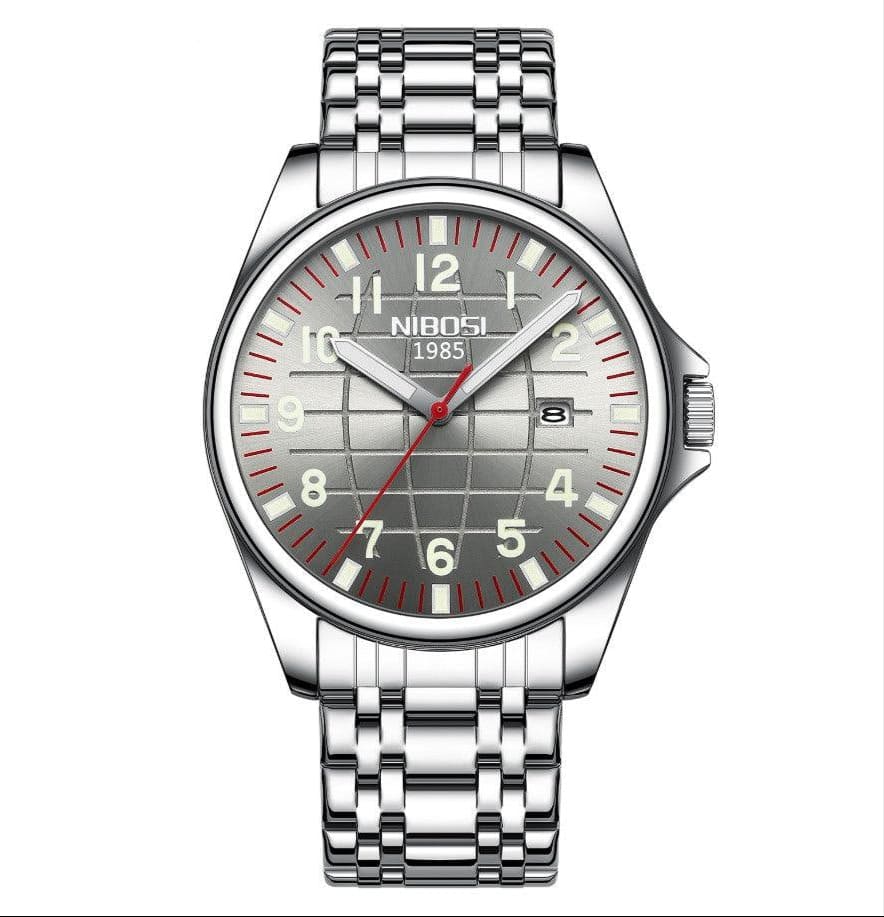 Mr Olevs Horizont men's quartz watch, 41mm case, stainless steel strap — view 7