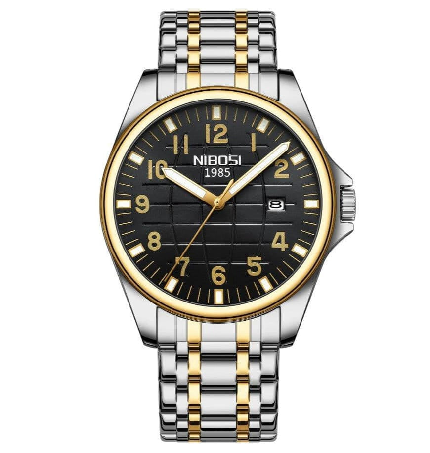 Mr Olevs Horizont men's quartz watch, 41mm case, stainless steel strap — view 1