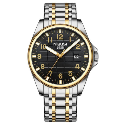 Mr Olevs Horizont men's quartz watch, 41mm case, stainless steel strap — view 1