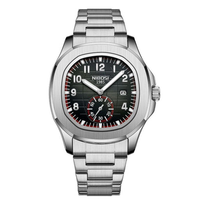 Mr Olevs President men's quartz watch, 42mm case, stainless steel strap — view 1