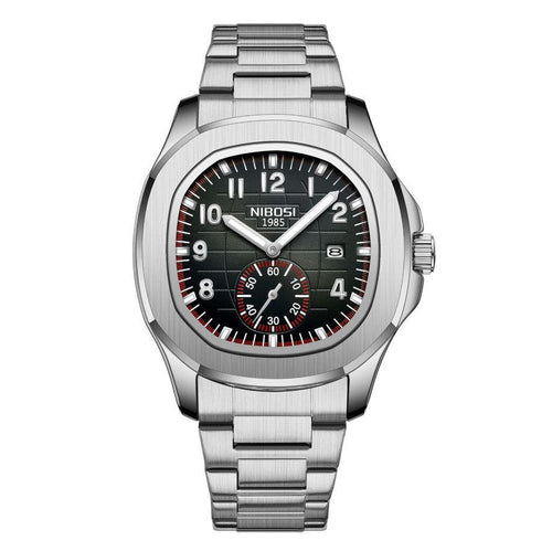 Mr Olevs President men's quartz watch, 42mm case, stainless steel strap — view 1