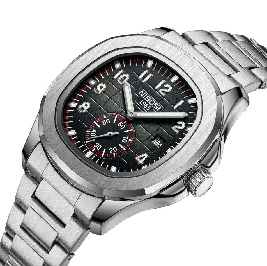 Mr Olevs President men's quartz watch, 42mm case, stainless steel strap — view 2