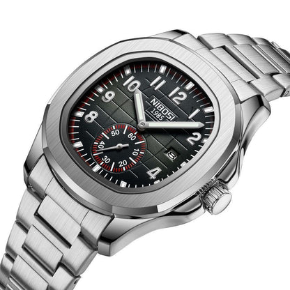 Mr Olevs President men's quartz watch, 42mm case, stainless steel strap — view 2