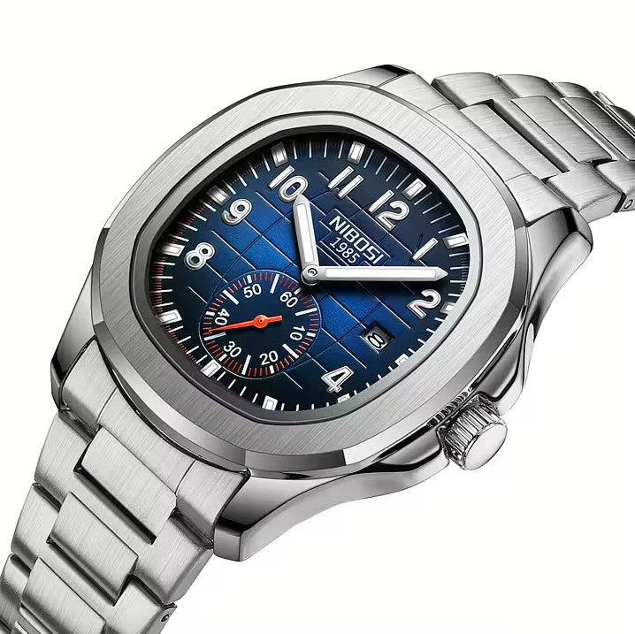 Mr Olevs President men's quartz watch, 42mm case, stainless steel strap — view 10