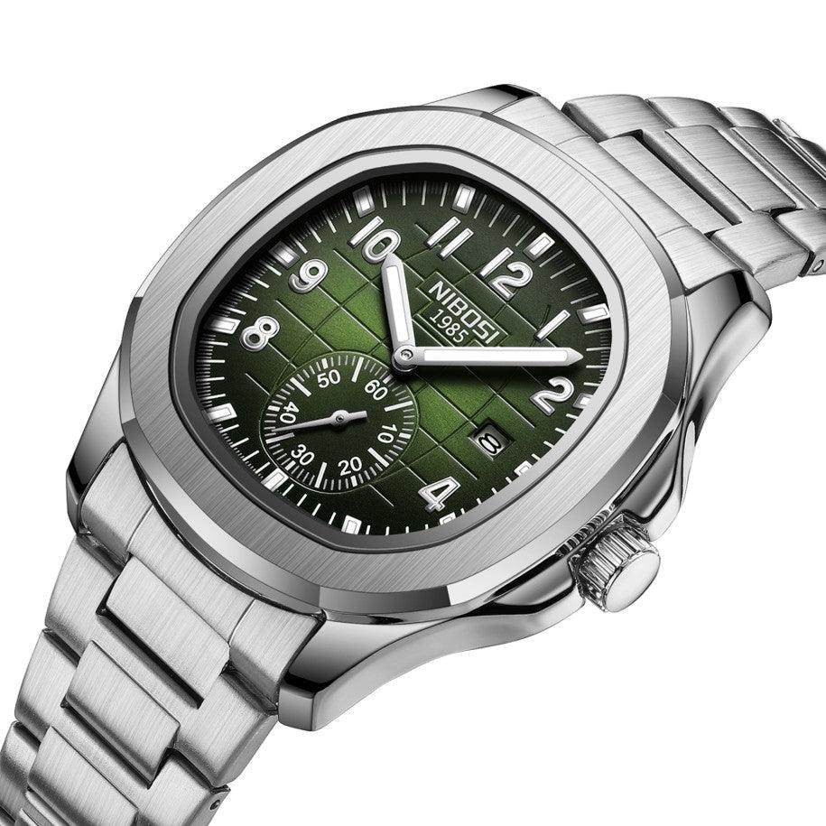 Mr Olevs President men's quartz watch, 42mm case, stainless steel strap — view 7