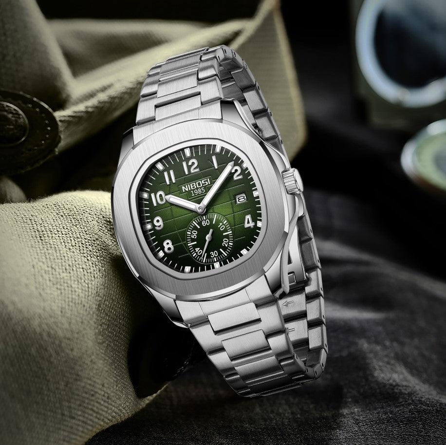 Mr Olevs President men's quartz watch, 42mm case, stainless steel strap — view 8