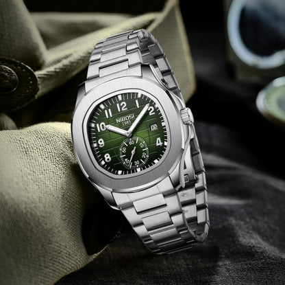 Mr Olevs President men's quartz watch, 42mm case, stainless steel strap — view 8